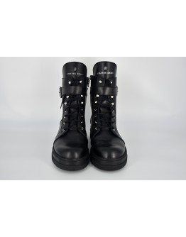 Leather Combat Ankle Boots - Product Code: 011070004